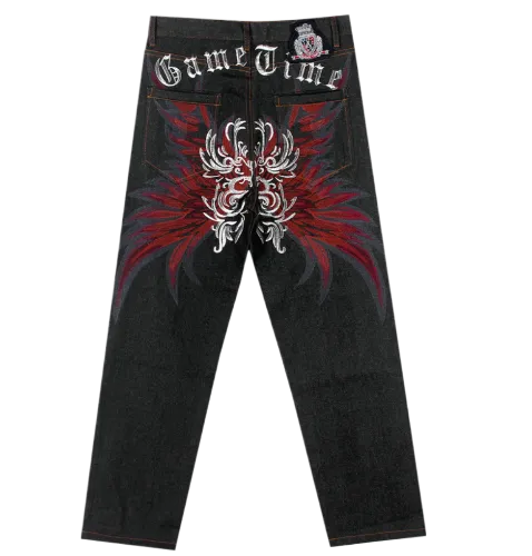 GAMETIME EMBROIDERED JEANS