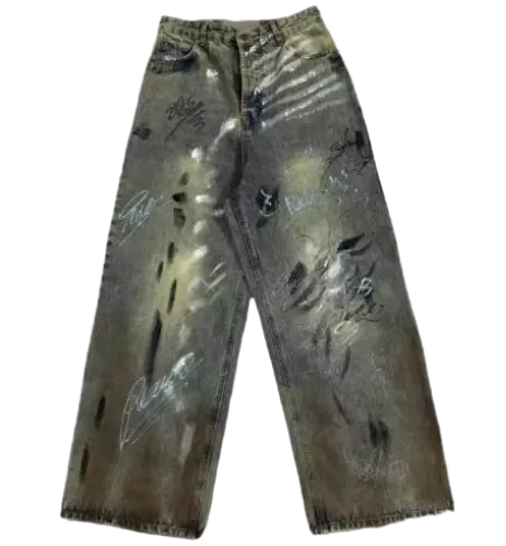 BALENCIAGA STAINED GRAFFITI JEANS