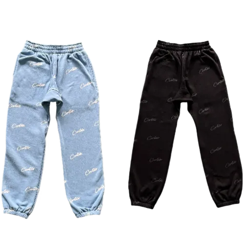 CORTEIZ SWEATPANTS BABY BLUE- BLACK