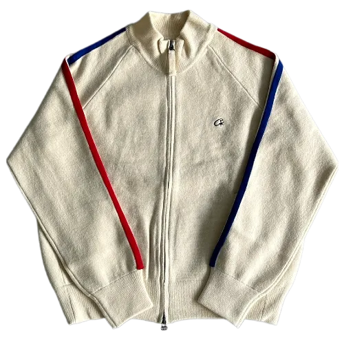 corteiz zip up Knit fleece cream