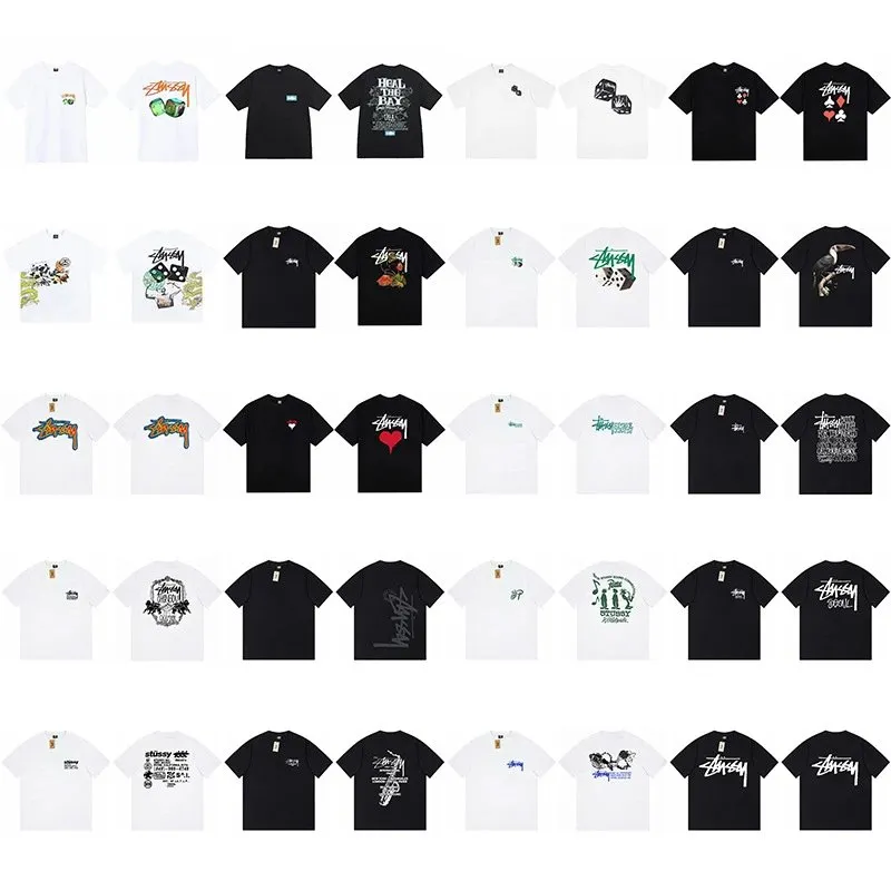 Cross border foreign trade wholesale Stussy printed short sleeved T shirt trendy brand stussy casual loose bottoming shirt for men and women ius 29